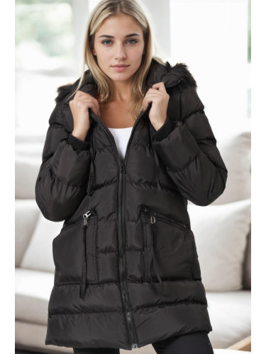 Z9763 DEWBERRY WOMEN'S COAT-BLACK