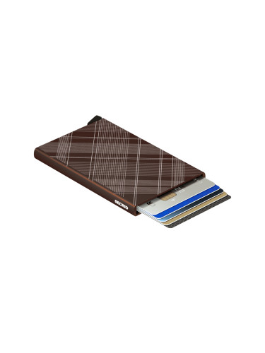 Secrid Cardprotector Laser tartan Brown Unisex - Портфейли Secrid - Кафяв - CLa-Tartan-brown-One-size - Size: One size
