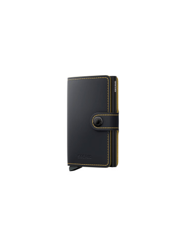 Secrid Miniwallet Matte Black & Ochre Unisex - Портфейли Secrid - Черен - MM-Black-Ochre-One-size - Size: One size