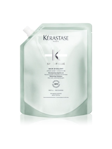Kérastase Specifique Bain Divalent дълбоко почистващ шампоан за мазна кожа на скалпа Refill 500 мл.