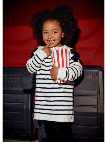 Детска спортна плетена рокля на райета с панделки Mayoral