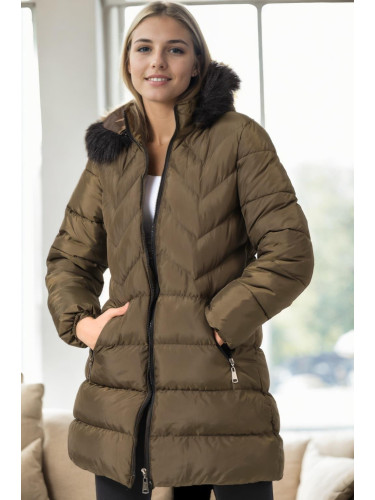 Z9759 DEWBERRY WOMEN'S COAT-KHAKI