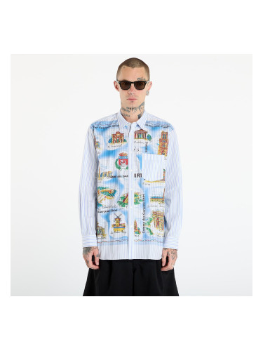 Риза Comme des Garçons SHIRT Striped Shirt With Graphic Print White L