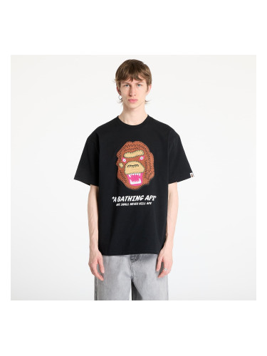 Тениска A BATHING APE Embroidery Style Souvenir Logo Tee UNISEX Black L