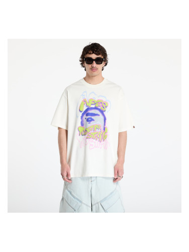 Тениска A BATHING APE Heavy Washed Logo Relaxed Fit Tee UNISEX Ivory L