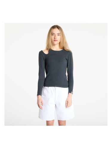 Тениска A BATHING APE Pigment Dyed Cut Out Rib L/S Tee Black L