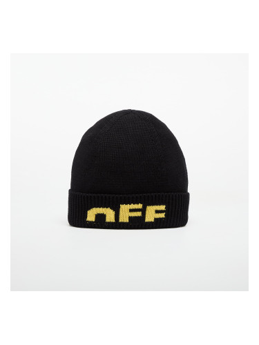Шапка OFF-WHITE KIDS Type Logo Beanie Black/ Yellow II