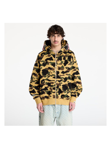 Суитшърт A BATHING APE 1St Camo Jacquard Shark Relaxed Fit Full Zip Hoodie UNISEX Yellow XL
