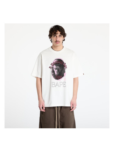 Тениска A BATHING APE Garment Dye Rhinestone Ape Head Relaxed Fit Tee UNISEX Ivory M