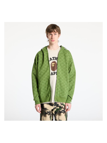 Суитшърт A BATHING APE College Monogram Relaxed Fit Shark Full Zip Hoodie Green S