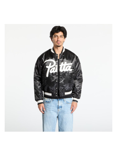 Яке Patta Script Logo Satin Varsity Jacket UNISEX Black L