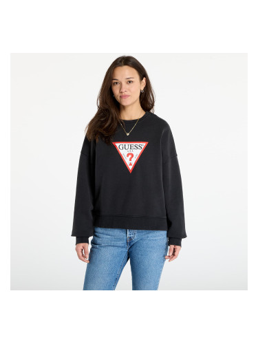 Суитшърт Guess Jeans Cn Os Iconic Tria Washed Black L