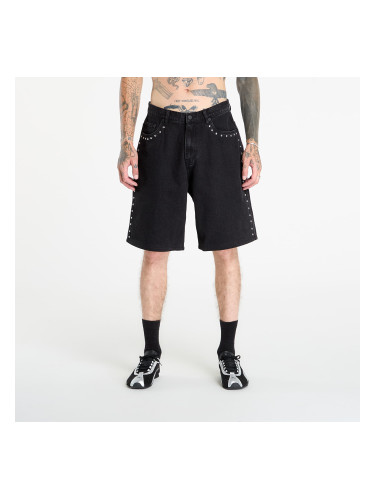 Къси панталони PLEASURES Daft Club Lucky Studded Jorts Black 28