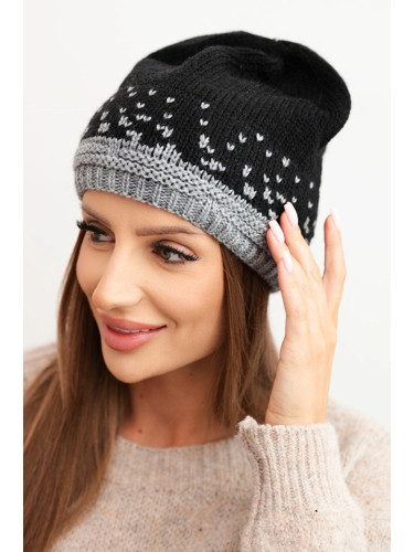 Kesi Women's winter wool hat with zirconia K453 graphite