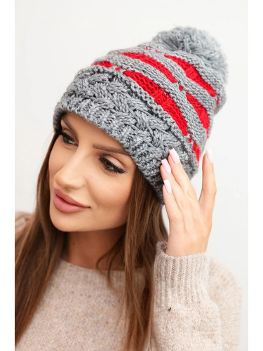 Kesi Women's winter wool hat with zirconia K453 graphite