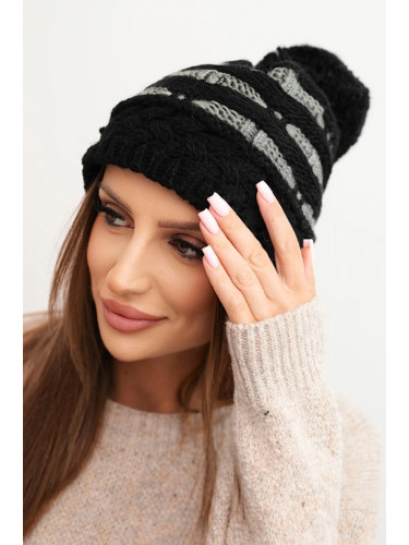 Kesi Women's winter wool hat with zirconia K453 graphite