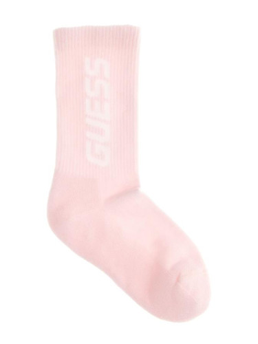 Детски чорапи с лого в светлорозов цвят Guess