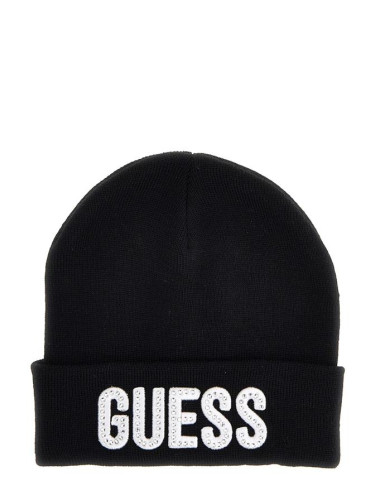 Детска шапка с бродерия в черен цвят Guess
