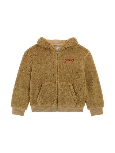 Детски плюшен суитшърт в кафяв цвят Guess