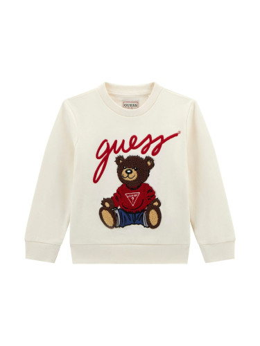 Бебешка блуза в бял цвят и мече Guess