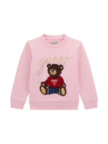 Бебешка блуза в розов цвят и мече Guess