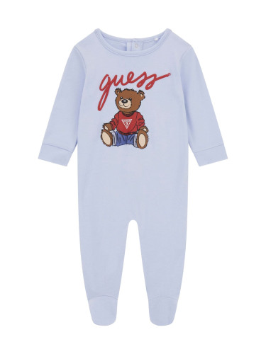 Бебешки гащеризон в светлосин цвят с мече Guess