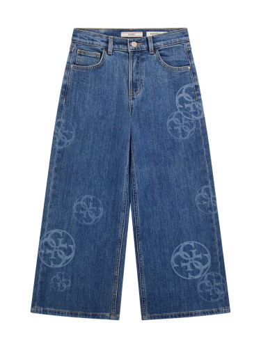 Детски дънки с широк крачол с лого на Guess