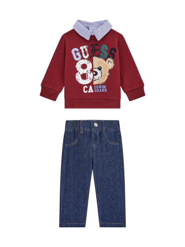 Бебешки спортно - елегантен сет с яка и мече Guess