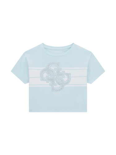 Детска блуза в светлосин цвят с лого Guess