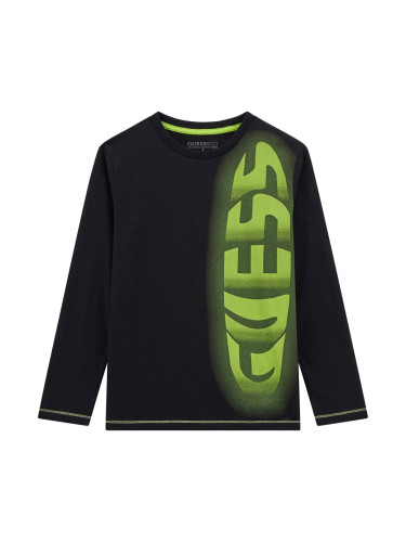 Детска блуза в черен цвят с надпис Guess