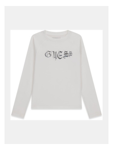 Детска блуза в бял цвят с щампа Guess