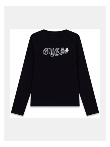 Детска блуза черен цвят с щампа Guess
