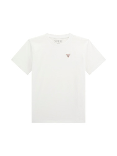 Детска изчистена тениска в бял цвят с лого Guess