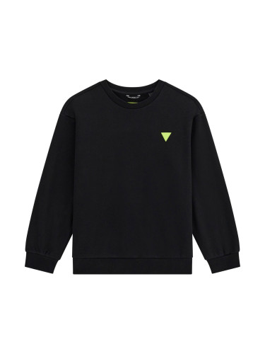 Детски суитшърт в черен цвят с лого и релефен надпис Guess