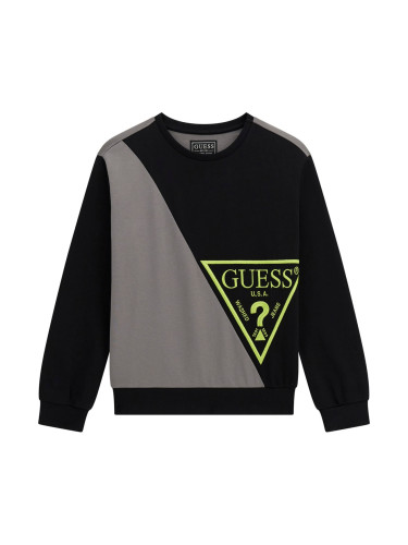 Детски суитшърт в черен цвят с бродирано лого Guess