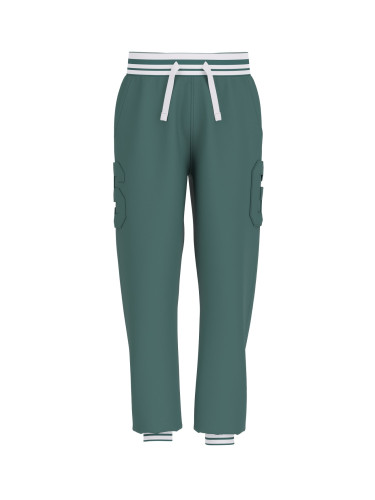 Детски панталон в тъмнозелен цвят с релефен надпис Guess