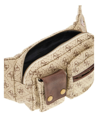 Малка детска чанта в бежов цвят с лого Guess