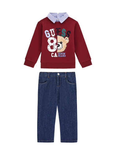 Детски спортно елегантен сет с яка и мече Guess