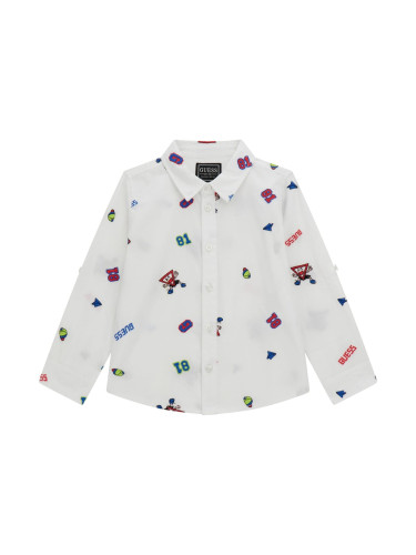 Детска спортно - елегантна риза с бродерии и лого Guess