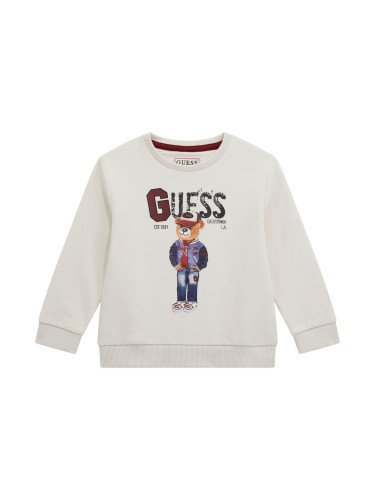 Бебешка блуза в бял цвят с мече Guess