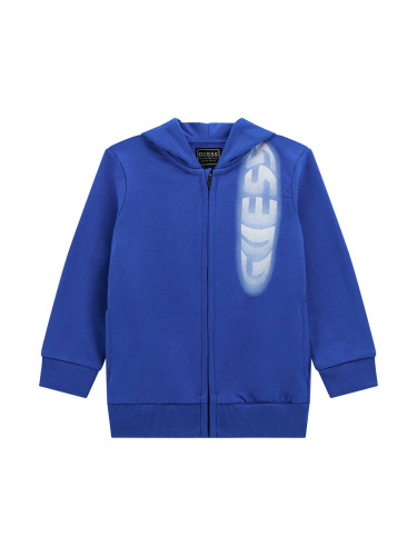 Детски суитшърт в син цвят с надпис Guess