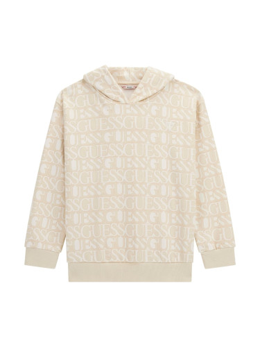 Детски суитшърт в бежов цвят с надписи Guess