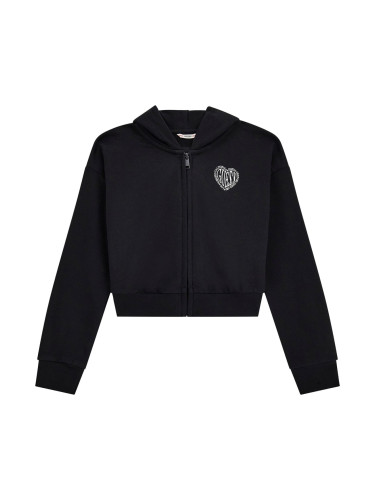 Детски суитшърт в черен цвят с бродиран надпис Guess