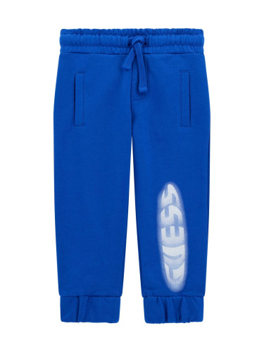 Бебешко спортно долнище в син цвят с щампа Guess