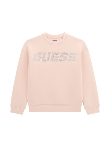 Детска блуза с камъчета в светлорозов цвят Guess