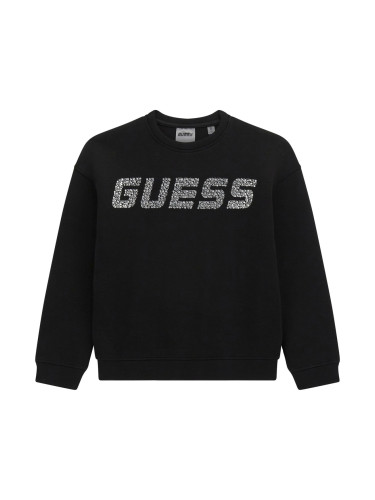 Детска блуза с камъчета в черен цвят Guess