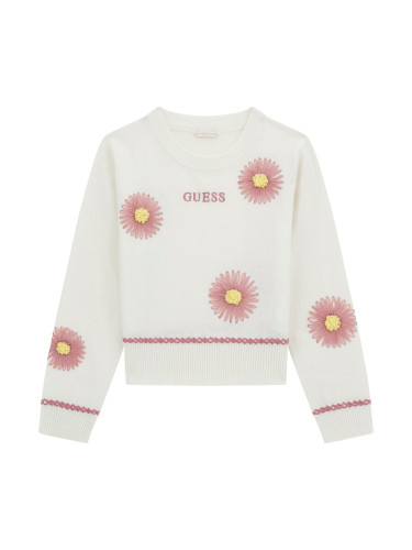 Детски пуловер от фино плетиво с маргаритки Guess