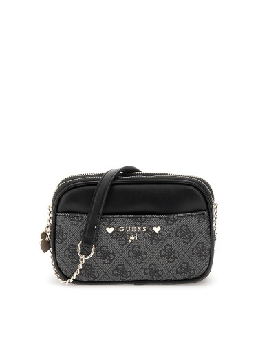 Детска малка чанта с дълга дръжка в черен цвят Guess