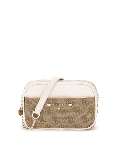 Малка детска чанта с дълга дръжка в кафяво Guess