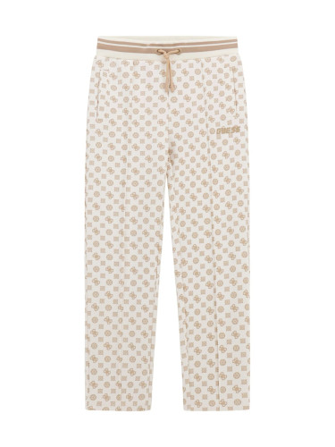 Детско спортно долнище в цвят екрю с лого Guess